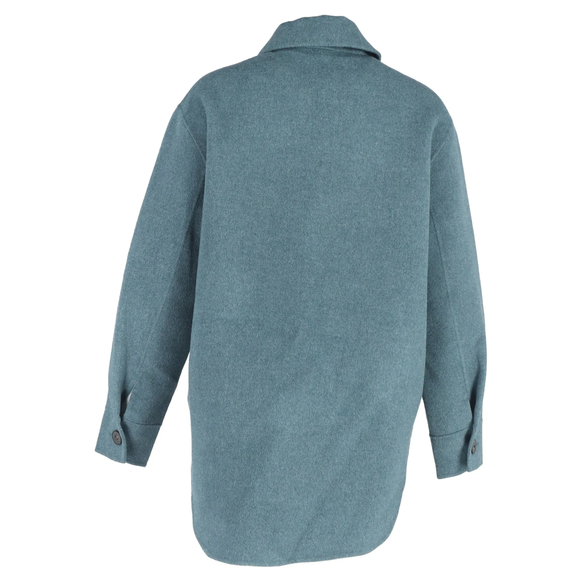 Acne Studios Buttoned Overshirt Jacket in Blue Wool