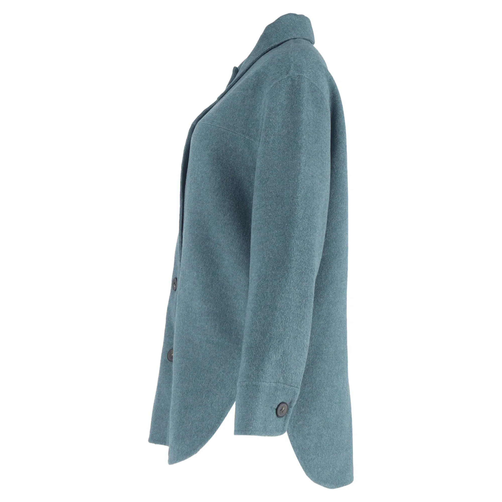 Acne Studios Buttoned Overshirt Jacket in Blue Wool