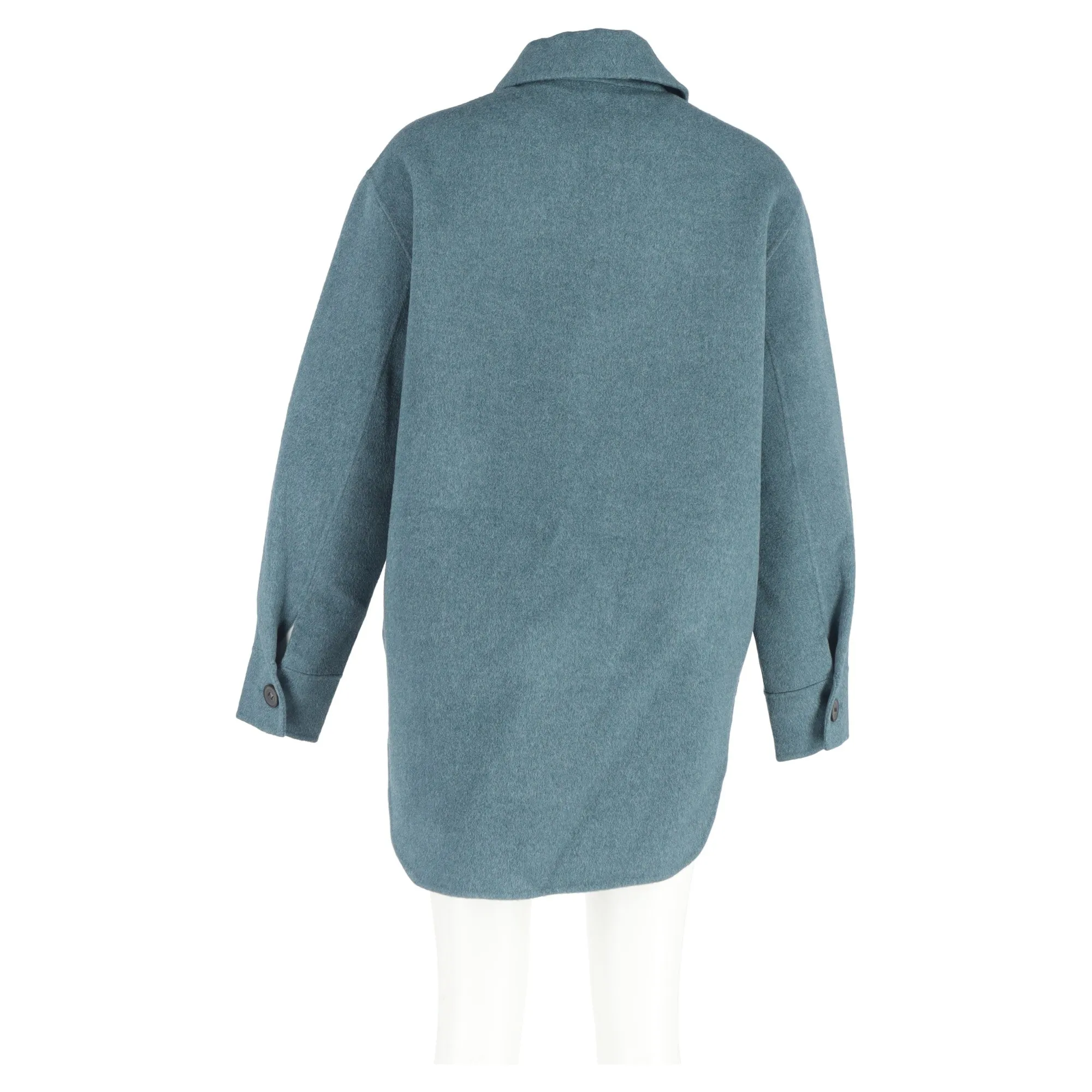 Acne Studios Buttoned Overshirt Jacket in Blue Wool