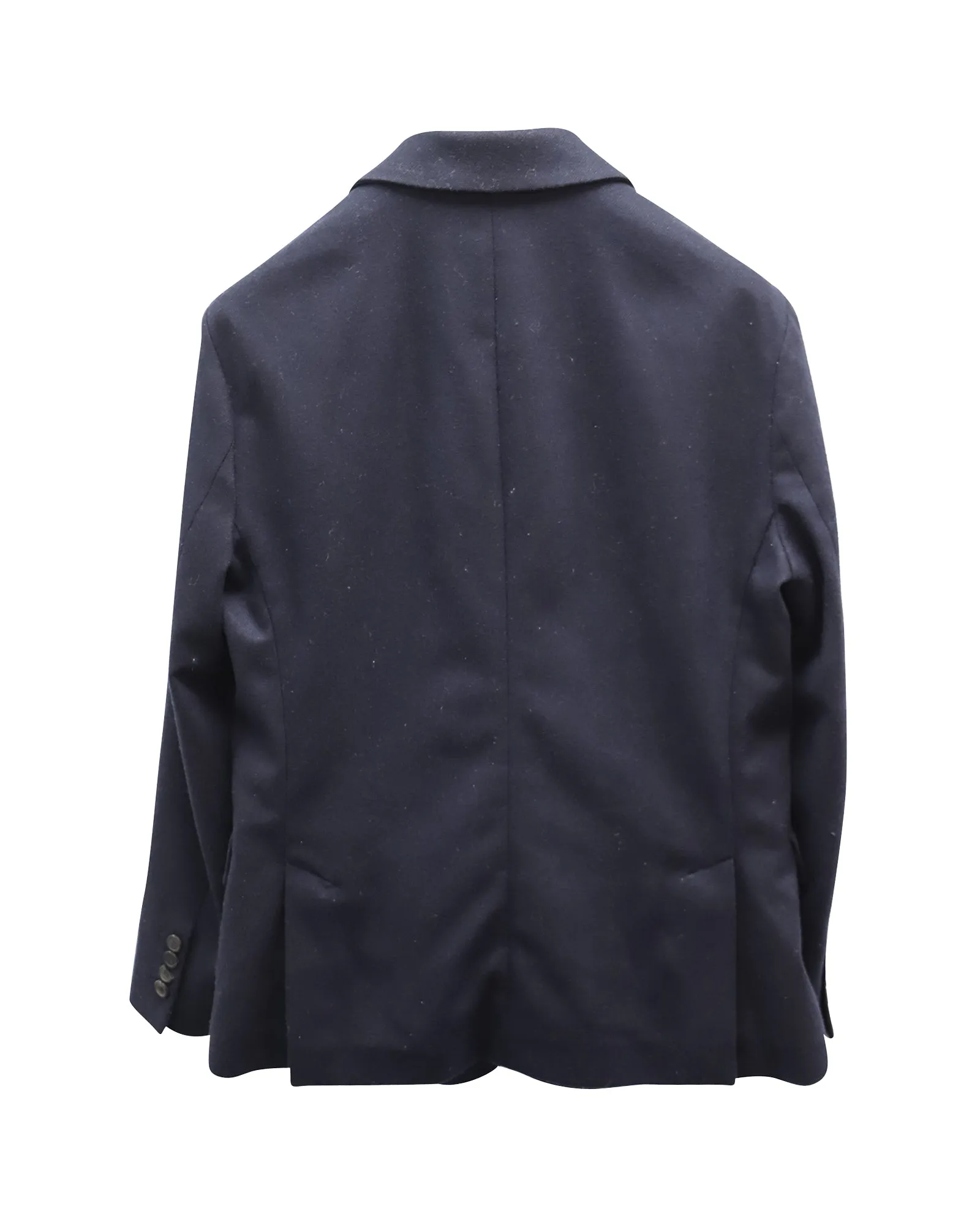 Ami Single-Breasted Blazer in Navy Blue Wool