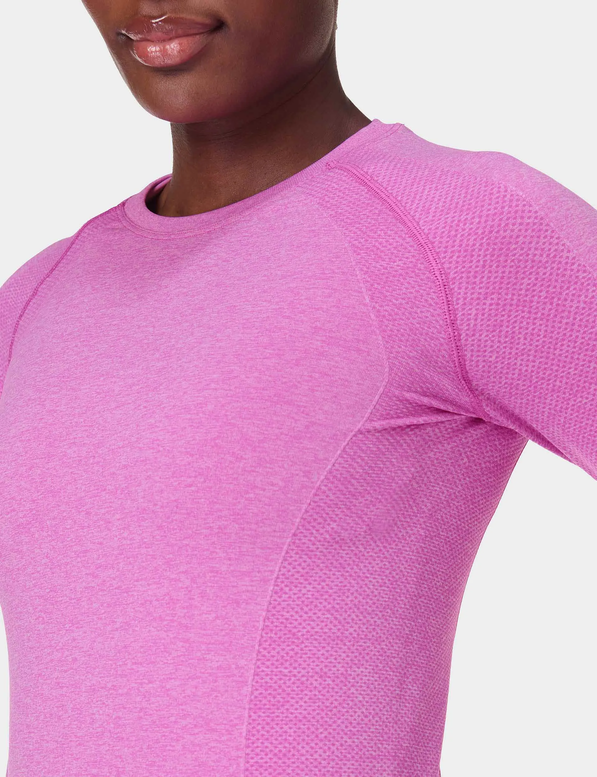Athlete Seamless Gym Long Sleeve Top - Allium Pink/Nerine Pink Marl