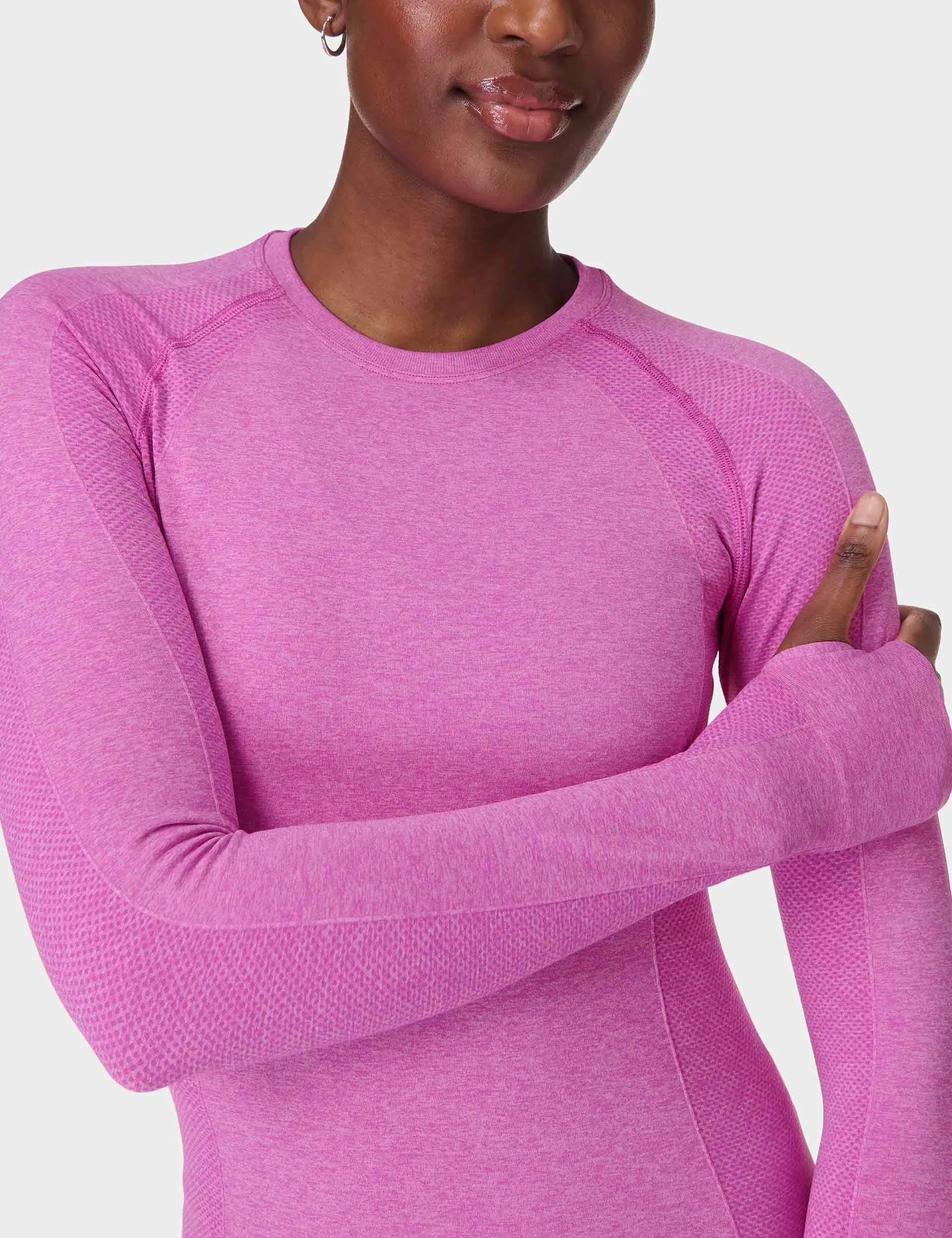 Athlete Seamless Gym Long Sleeve Top - Allium Pink/Nerine Pink Marl