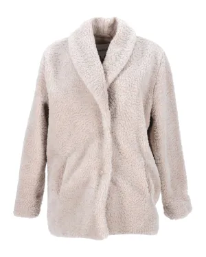 Ba&Sh Welli Faux Shearling Coat In Ecru Polyester