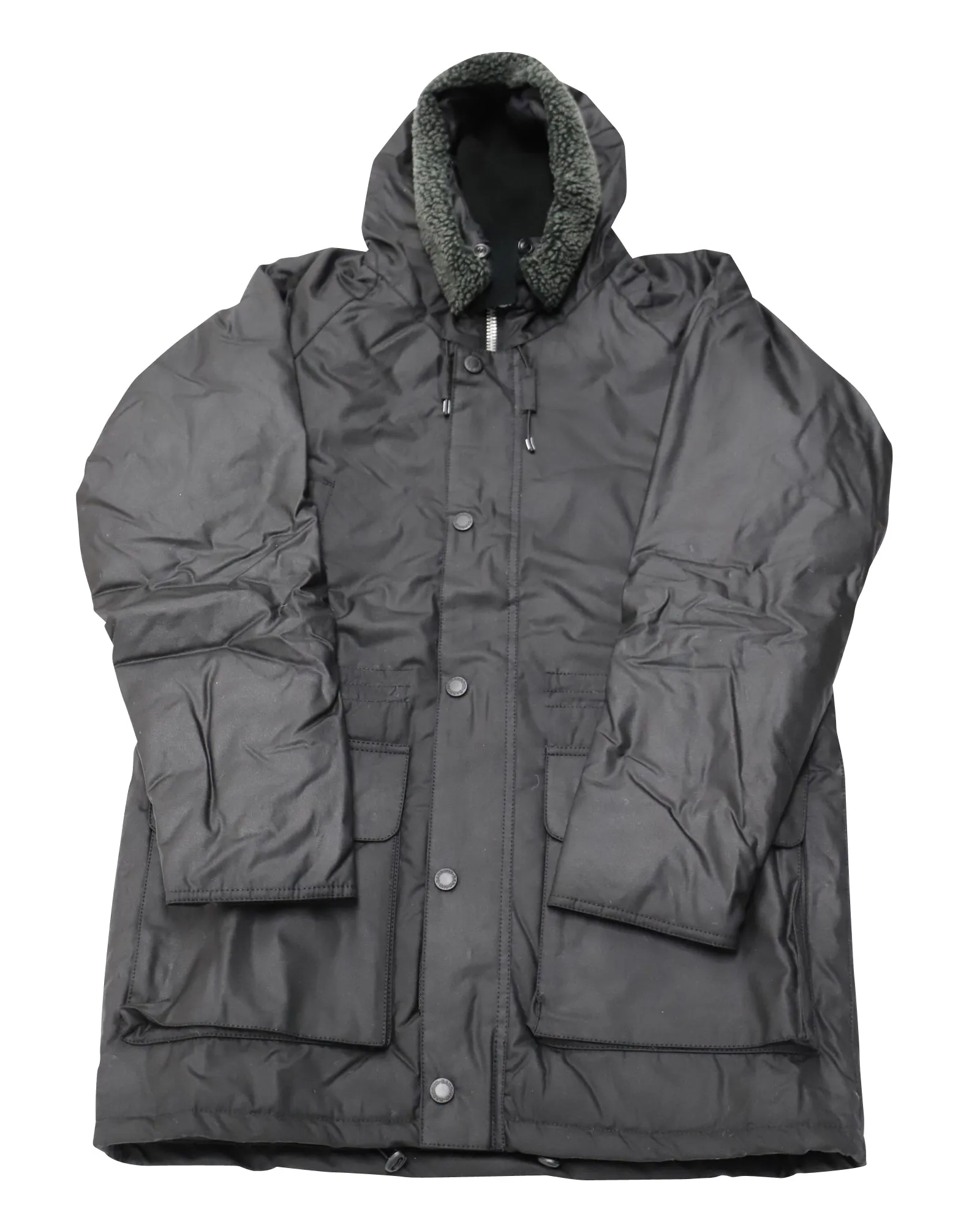 Barbour Fenton Wax Jacket in Black Cotton