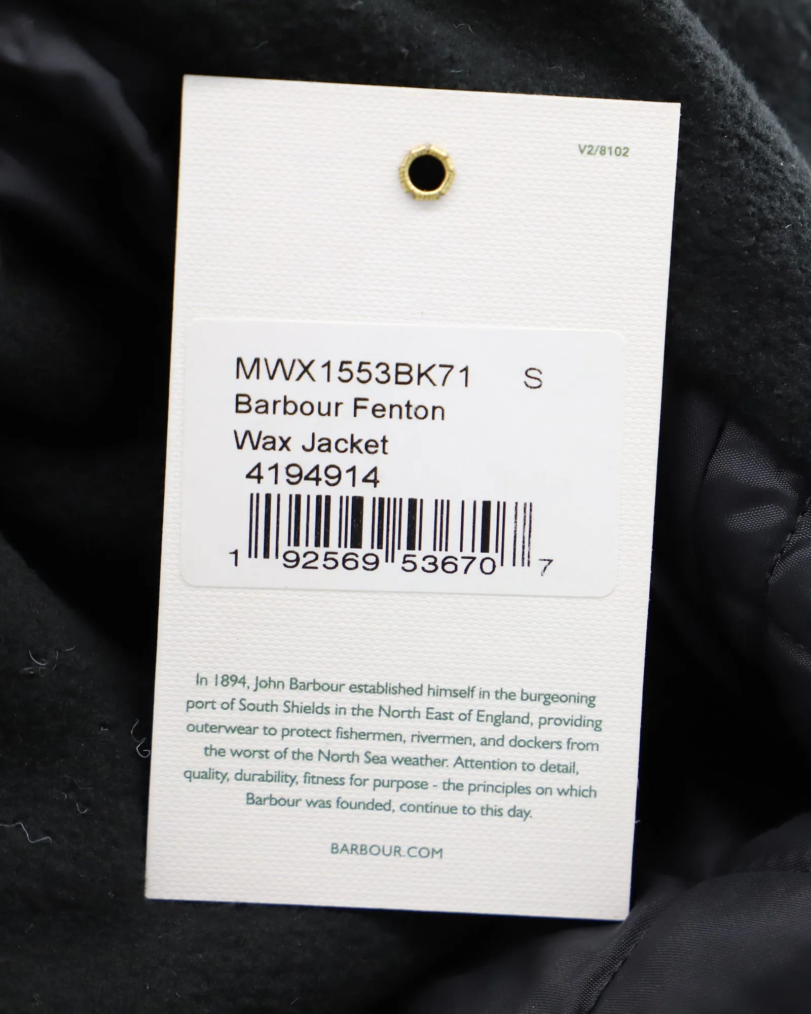 Barbour Fenton Wax Jacket in Black Cotton