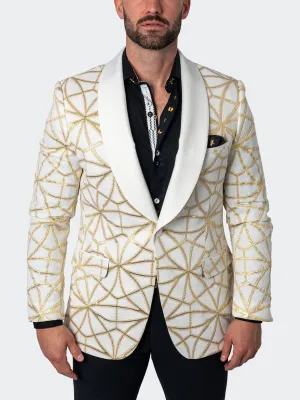 Blazer Shawl CeremonialGold White