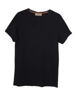 Burberry Logo T-shirt in Navy Blue Cotton