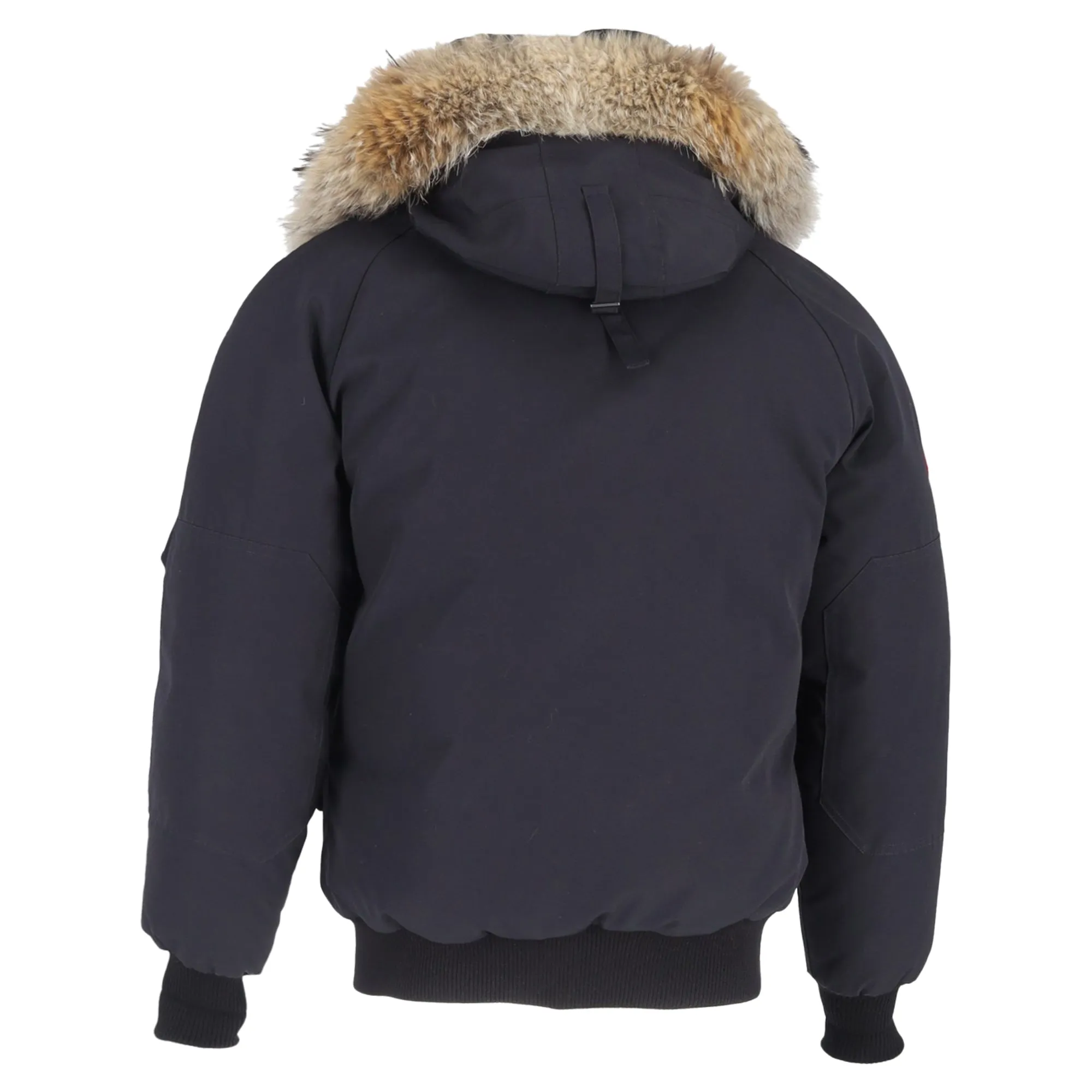 Canada Goose Chiliwack  Fur Trim Bomber Jacket in Black Polyester