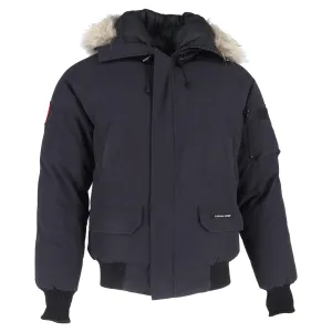 Canada Goose Chiliwack  Fur Trim Bomber Jacket in Black Polyester