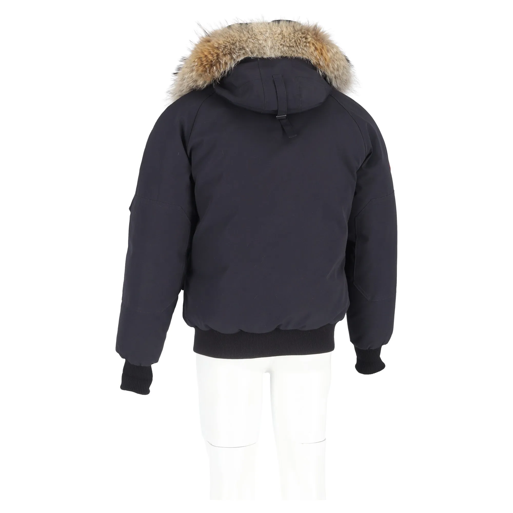 Canada Goose Chiliwack  Fur Trim Bomber Jacket in Black Polyester