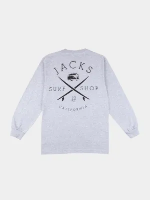 Classic Bus Stop L/S Tee - Heather Grey