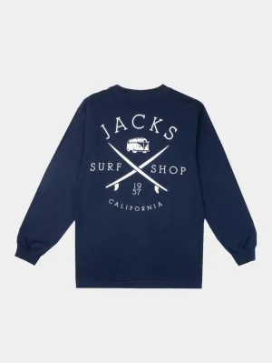 Classic Bus Stop L/S Tee - Navy