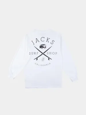 Classic Bus Stop L/S Tee - White