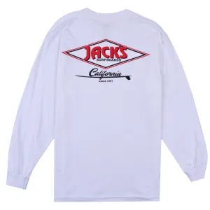 Classic Cal Diamond L/S Tee - White