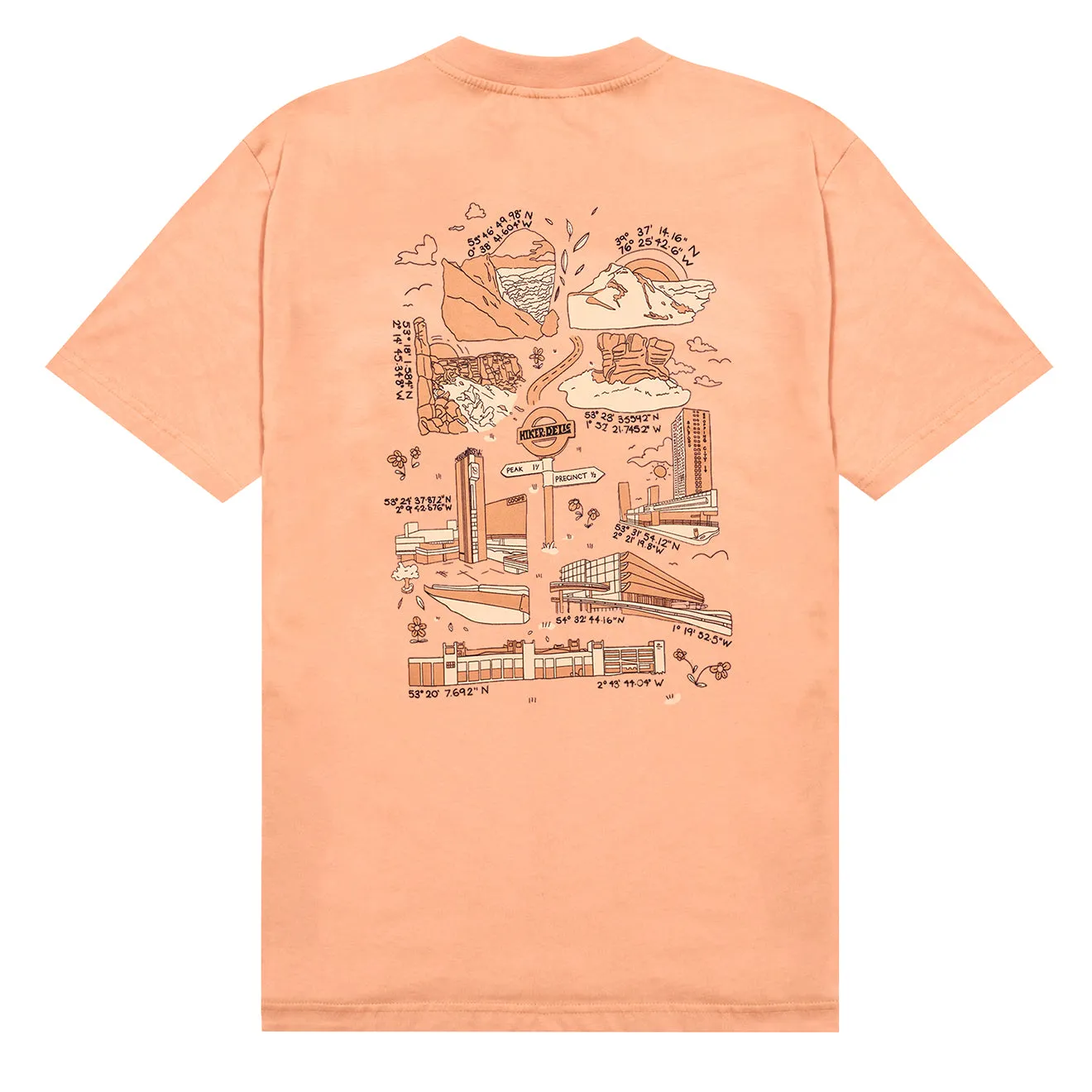 Clothing Hikerdelic Hikerdelic Peak & Precinct SS T-Shirt Coral