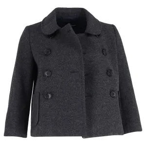 Comme des Gar?ons Double-Breasted Short Jacket in Grey Wool