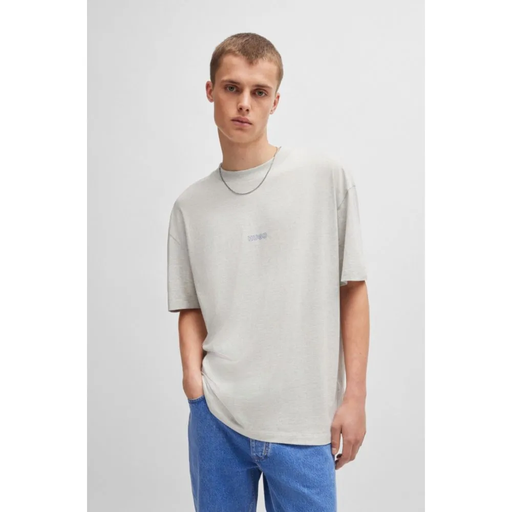 Cotton-jersey T-shirt with outline logos