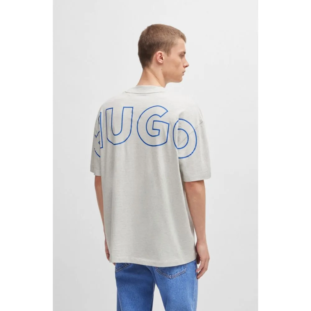 Cotton-jersey T-shirt with outline logos