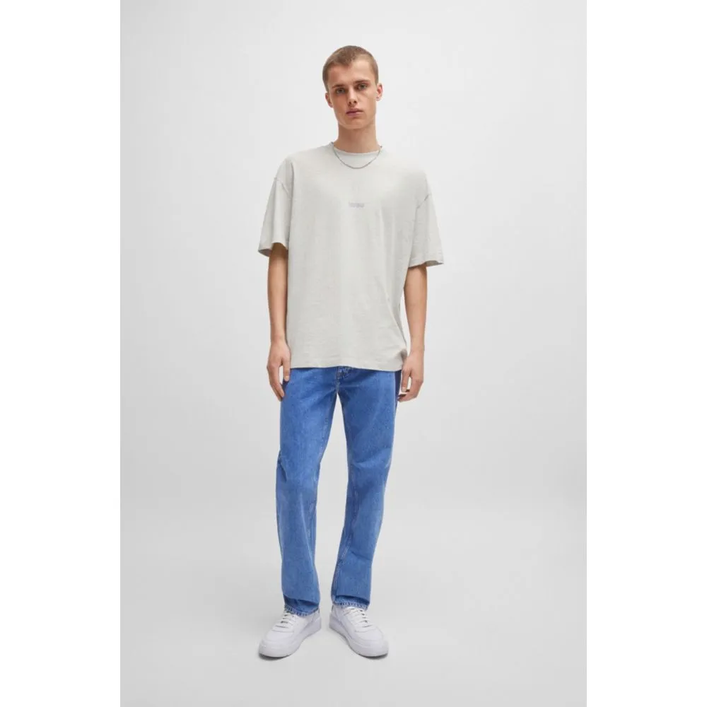 Cotton-jersey T-shirt with outline logos