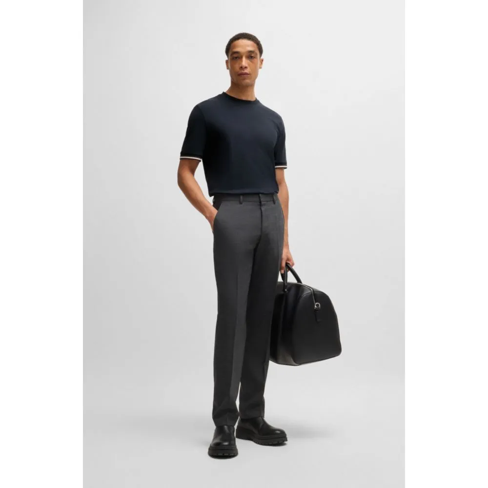 Cotton-jersey T-shirt with signature-stripe cuffs