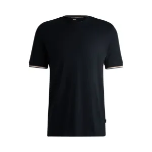Cotton-jersey T-shirt with signature-stripe cuffs