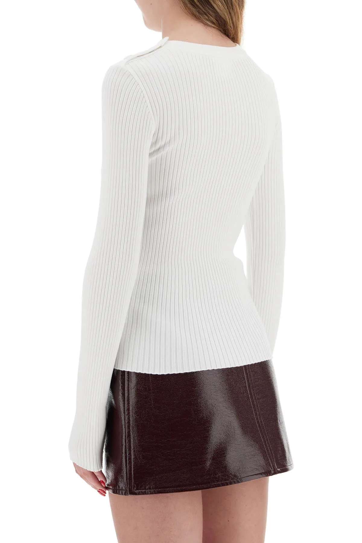 Courreges Women's 'Ribbed Stretch Knit Pullover Sweater
