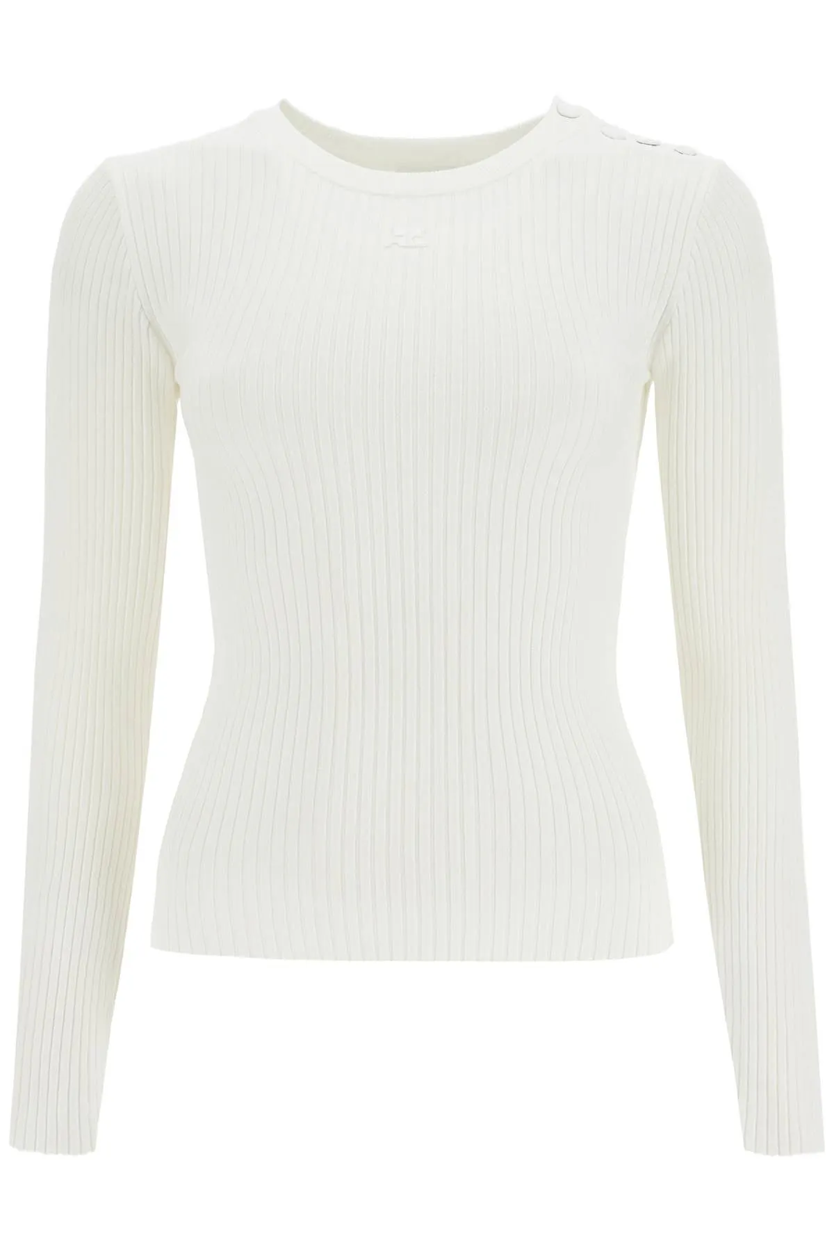 Courreges Women's 'Ribbed Stretch Knit Pullover Sweater