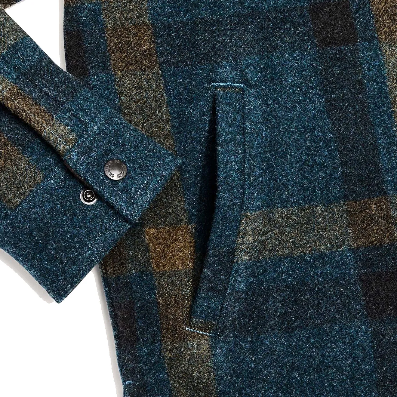 Filson Lined Mackinaw Jac-Shirt Teal / Ochre Plaid Clothing Filson