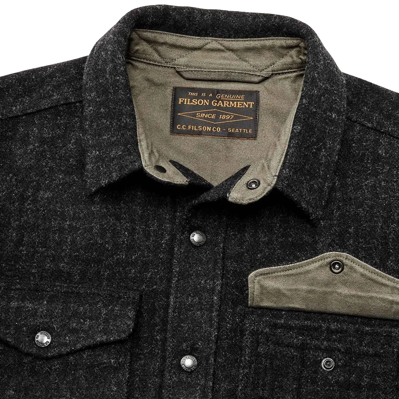 Filson Mackinaw Jac Shirt Black Marl Heather Clothing Filson
