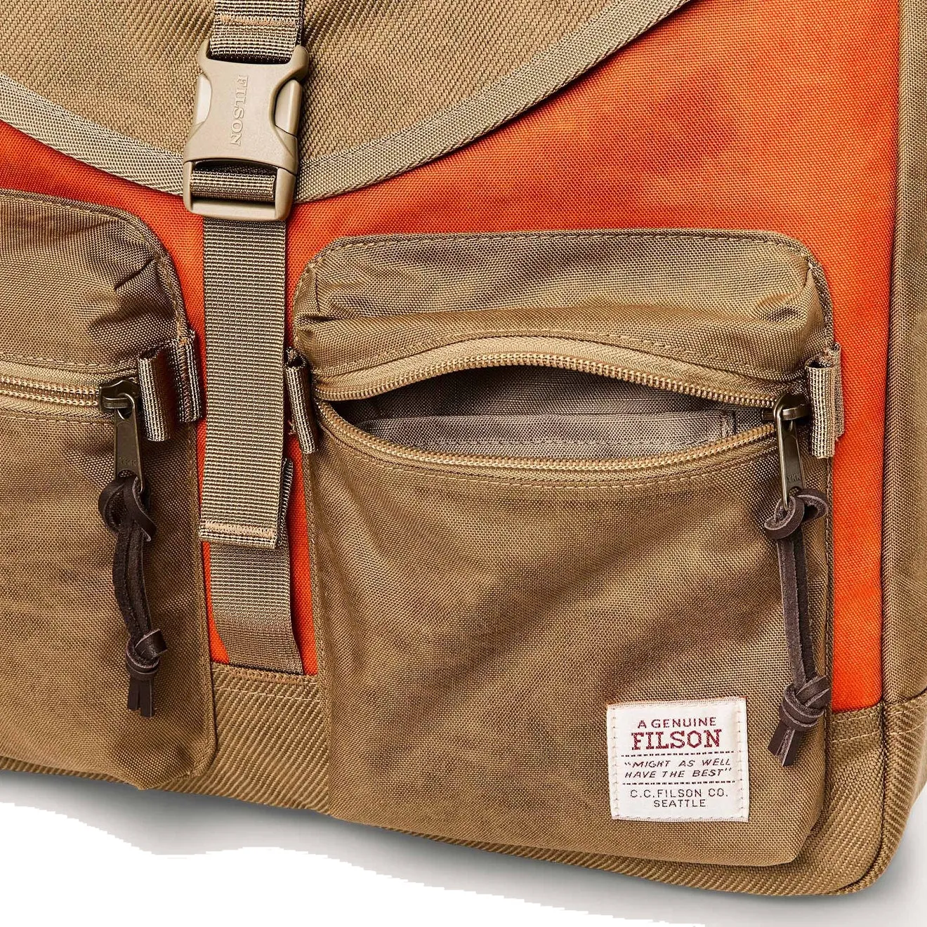 Filson Surveyor Messenger Bag Dark Tan / Flame Clothing Filson