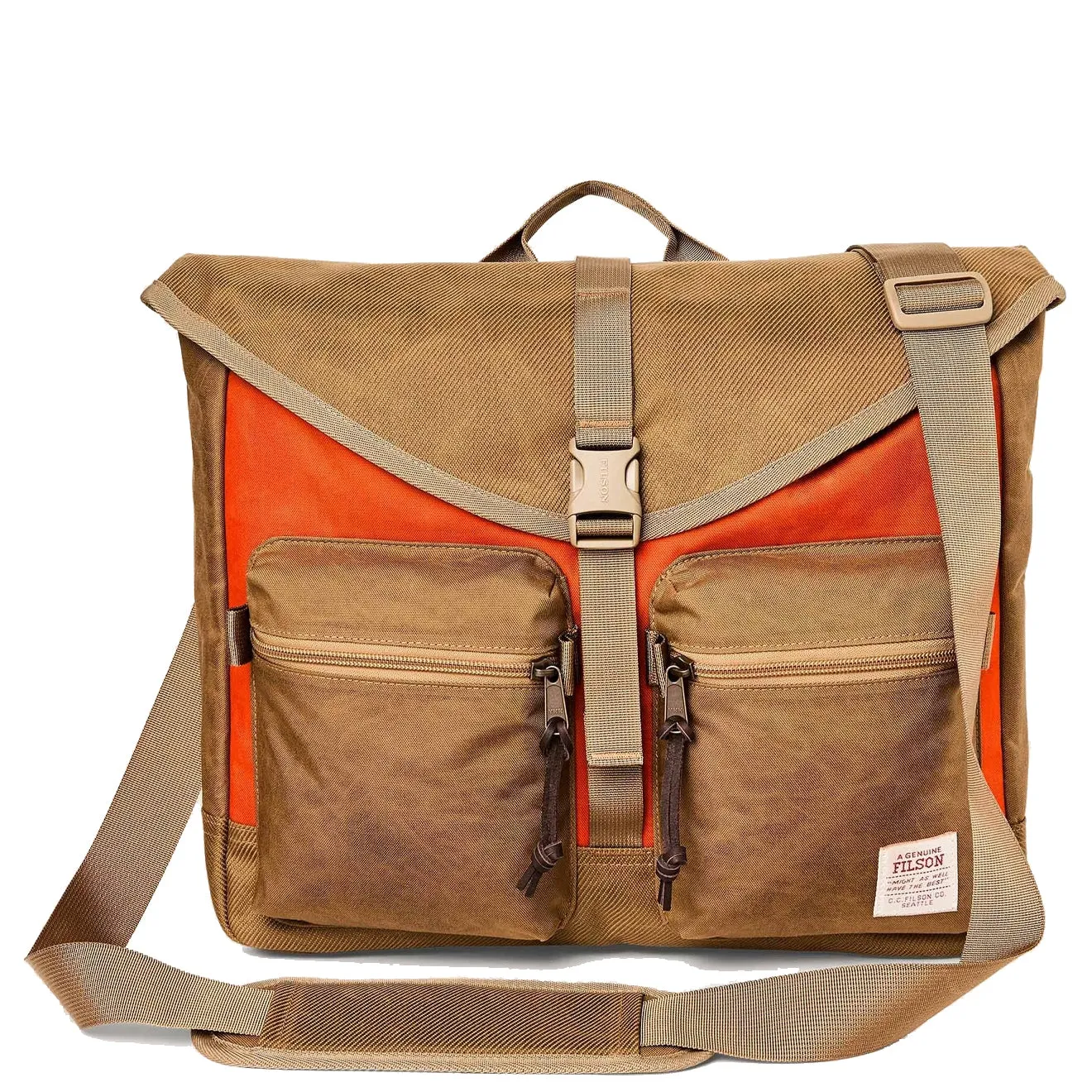 Filson Surveyor Messenger Bag Dark Tan / Flame Clothing Filson