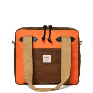 Filson Tin Cloth Tote Bag With Zipper Dark Tan / Flame Clothing Filson