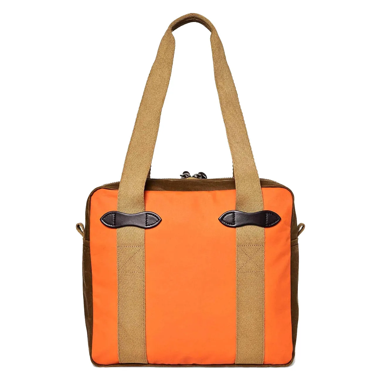 Filson Tin Cloth Tote Bag With Zipper Dark Tan / Flame Clothing Filson