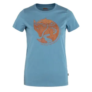 Fjallraven Womens Arctic Fox Print T-Shirt Dawn Blue / Terracotta