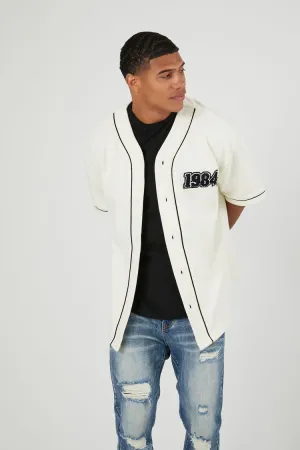 Forever 21 Men's 1984 Graphic Patch Shirt Cream/Black Forever 21