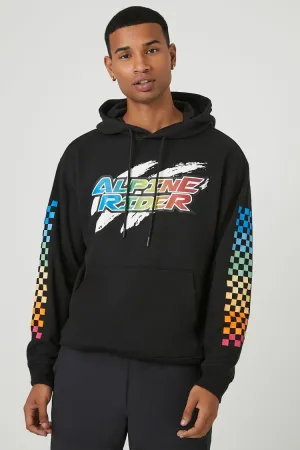 Forever 21 Men's Alpine Rider Graphic Hoodie Sweatshirt Black/Multi Forever 21