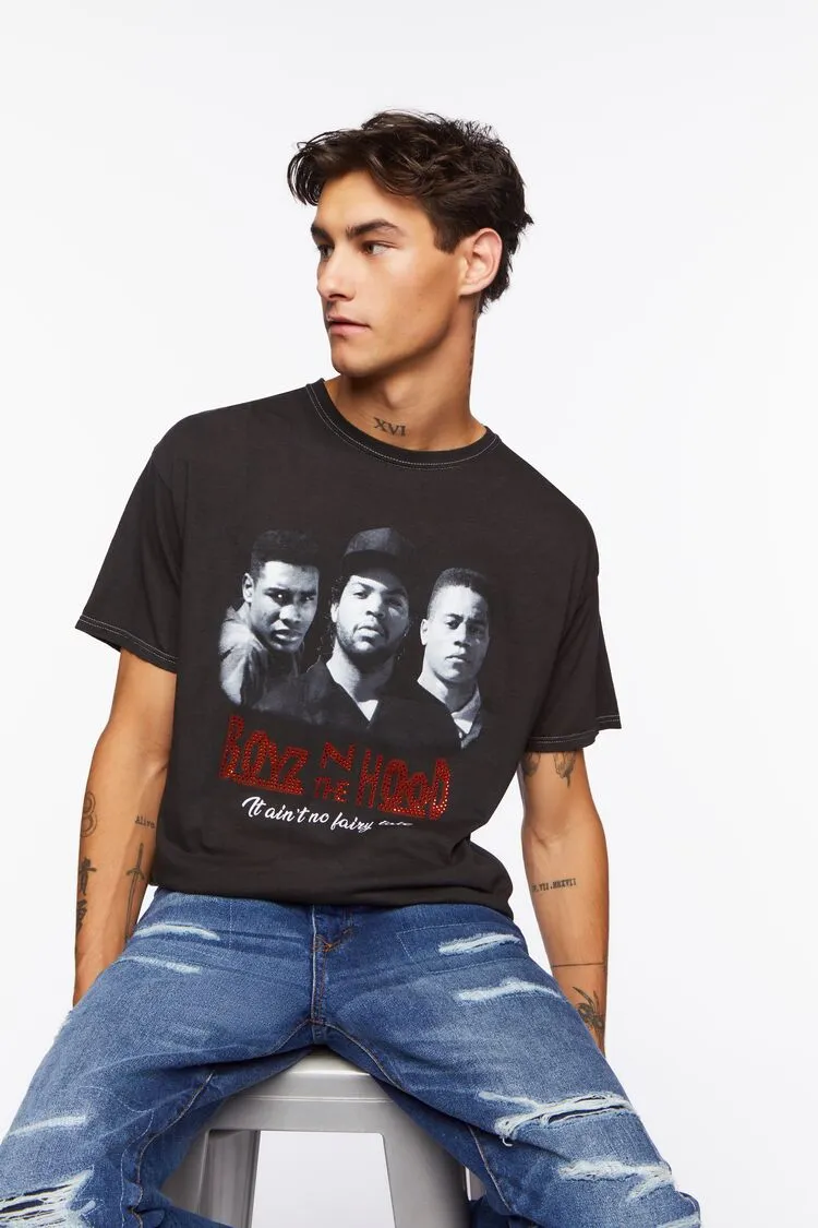 Forever 21 Men's Boyz N The Hood Studded Graphic T-Shirt Black/Multi Forever 21