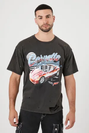 Forever 21 Men's Distressed Corvette Graphic T-Shirt Black/Multi Forever 21