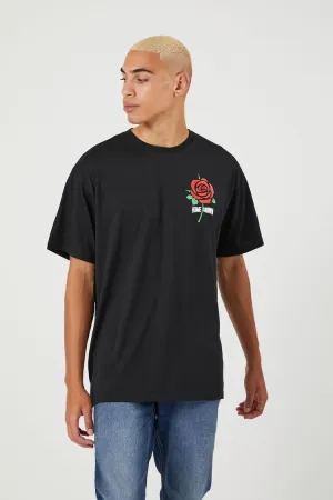 Forever 21 Men's Home Grown Buds Rose Graphic T-Shirt Black/Multi Forever 21