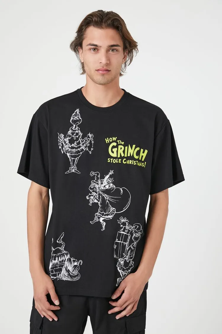 Forever 21 Men's How The Grinch Stole Christmas T-Shirt Black/Multi Forever 21