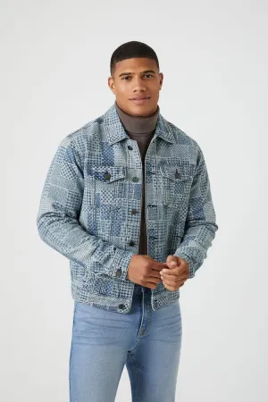 Forever 21 Men's Patchwork Trucker Trucker Jacket Denim Forever 21