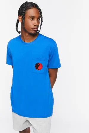 Forever 21 Men's Yin Yang Pocket T-Shirt Blue/Red Forever 21