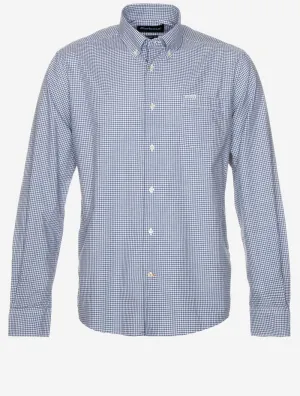 Gingham Finwell Tailored Long-Sleeved Shirt Blue