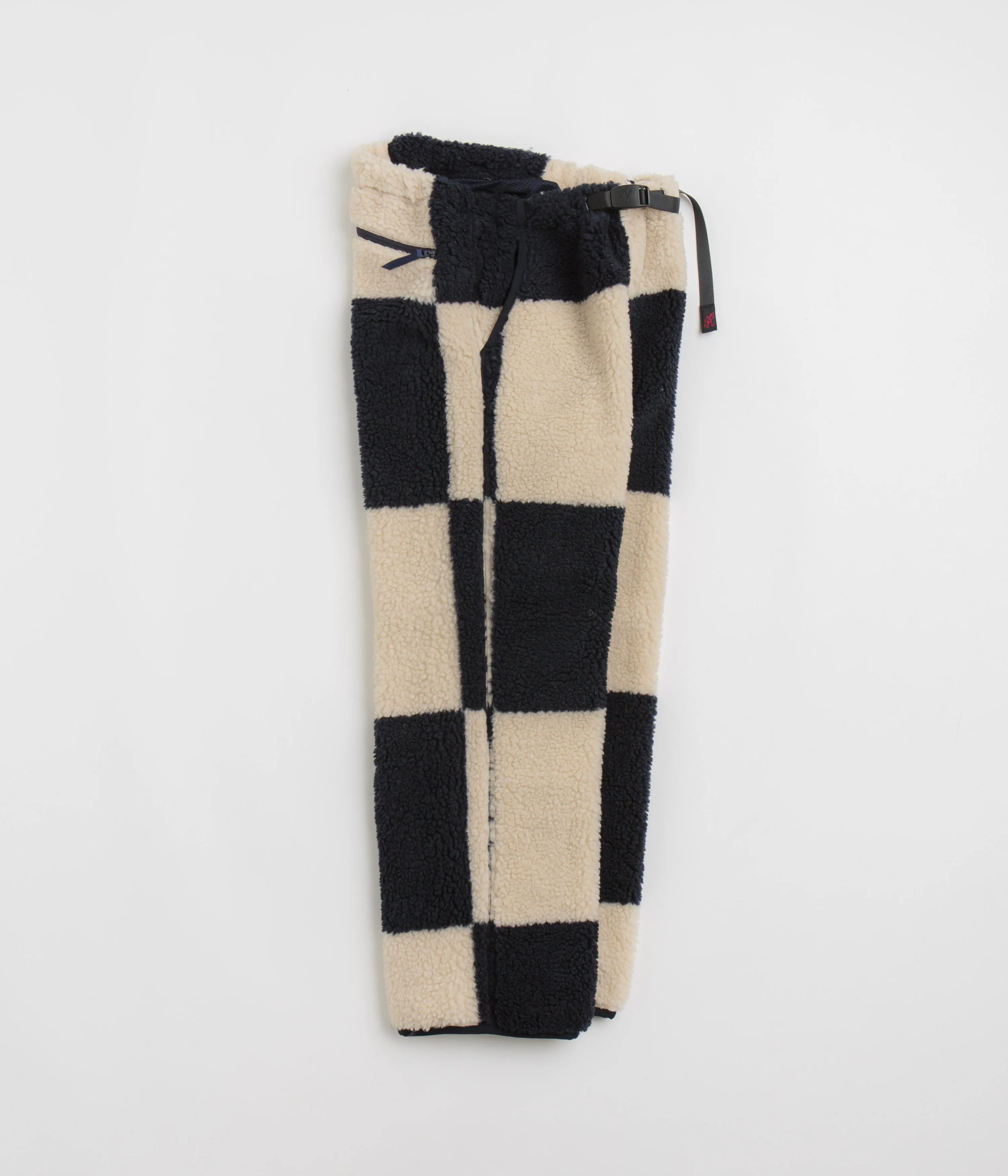 Gramicci Checkered Sherpa Pants - Natural / Navy Check Gramicci