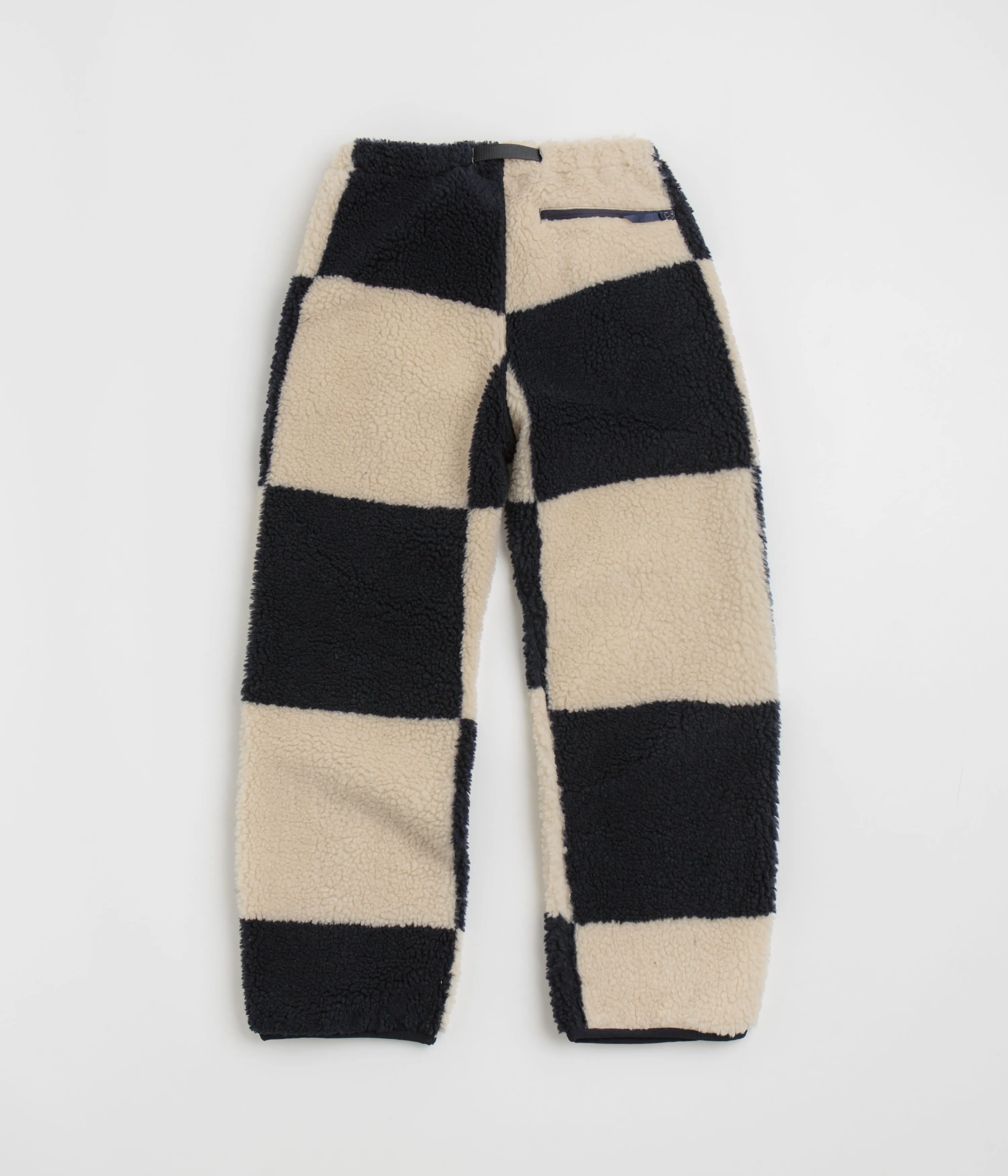 Gramicci Checkered Sherpa Pants - Natural / Navy Check Gramicci