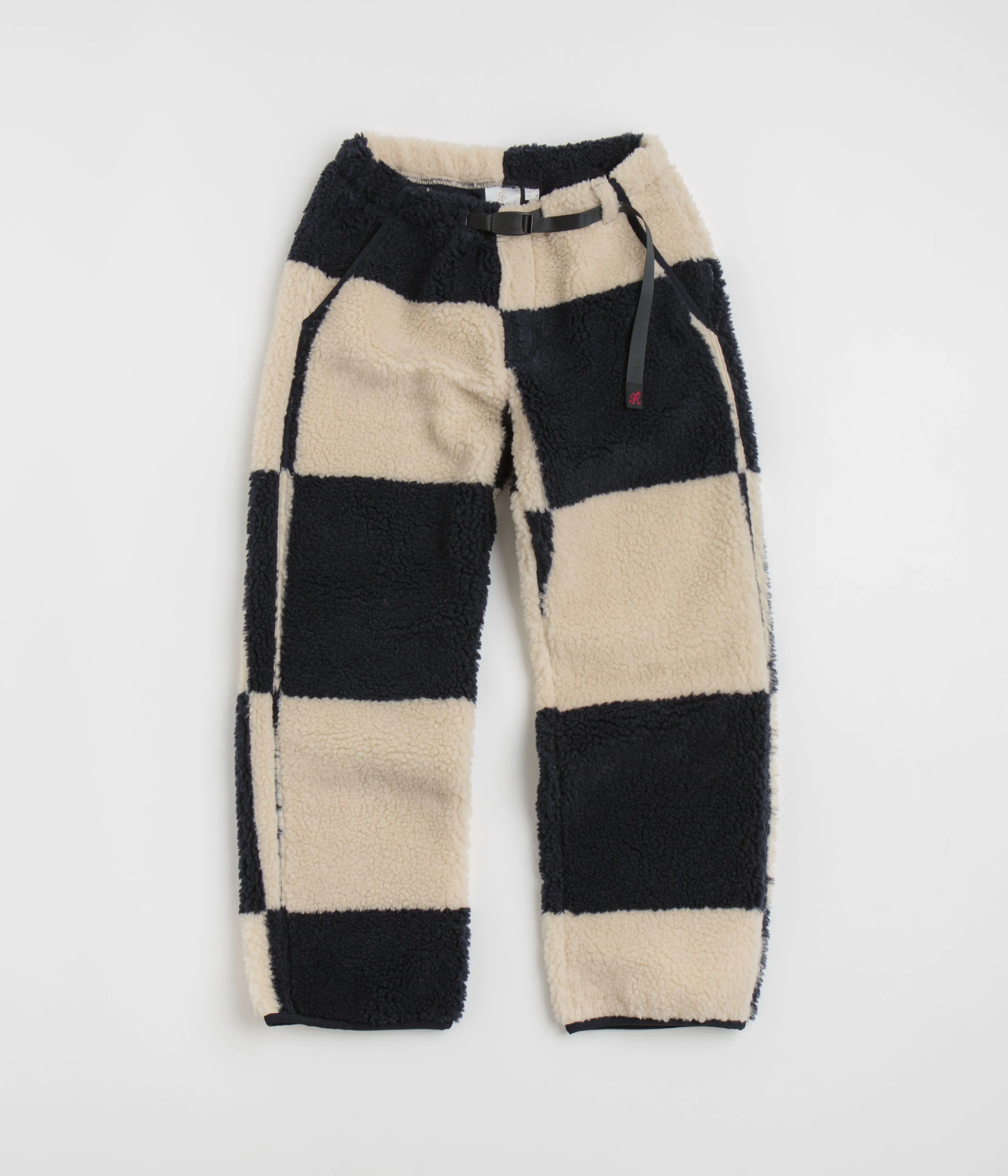 Gramicci Checkered Sherpa Pants - Natural / Navy Check Gramicci