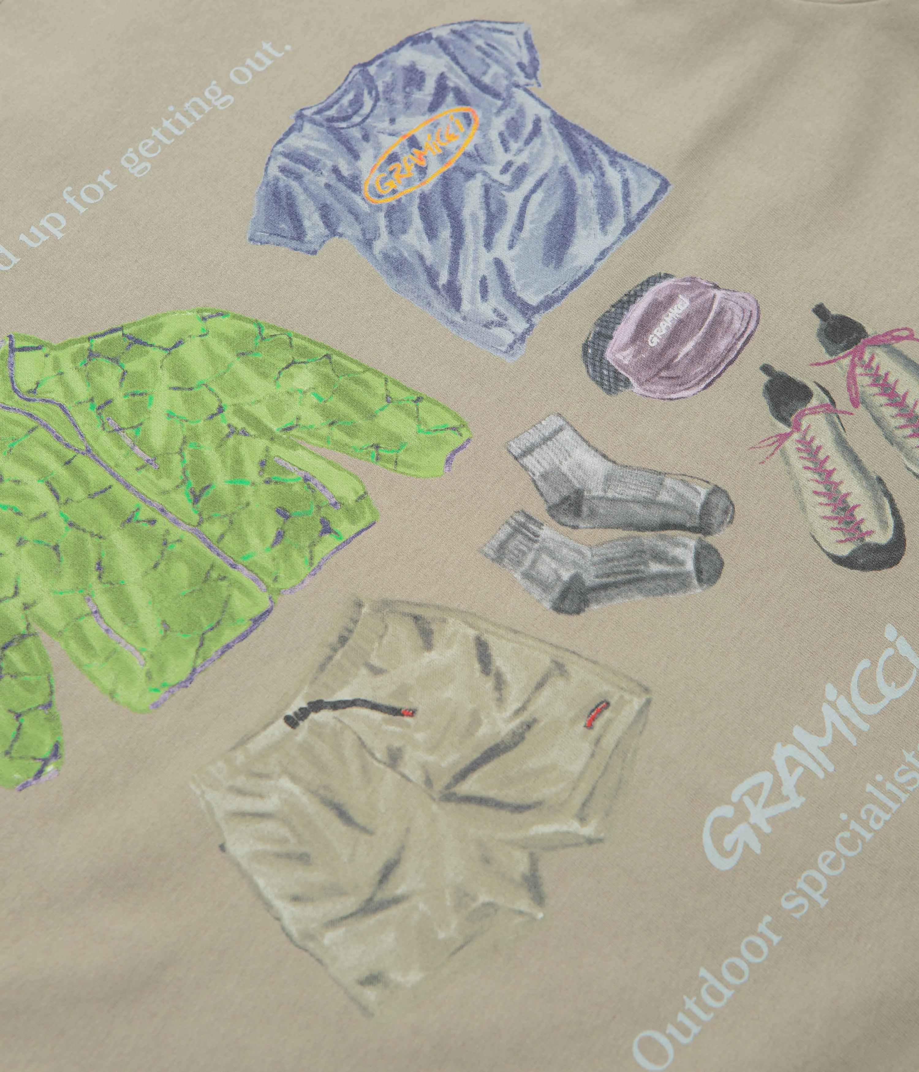 Gramicci Geared Up T-Shirt - Khaki Gramicci