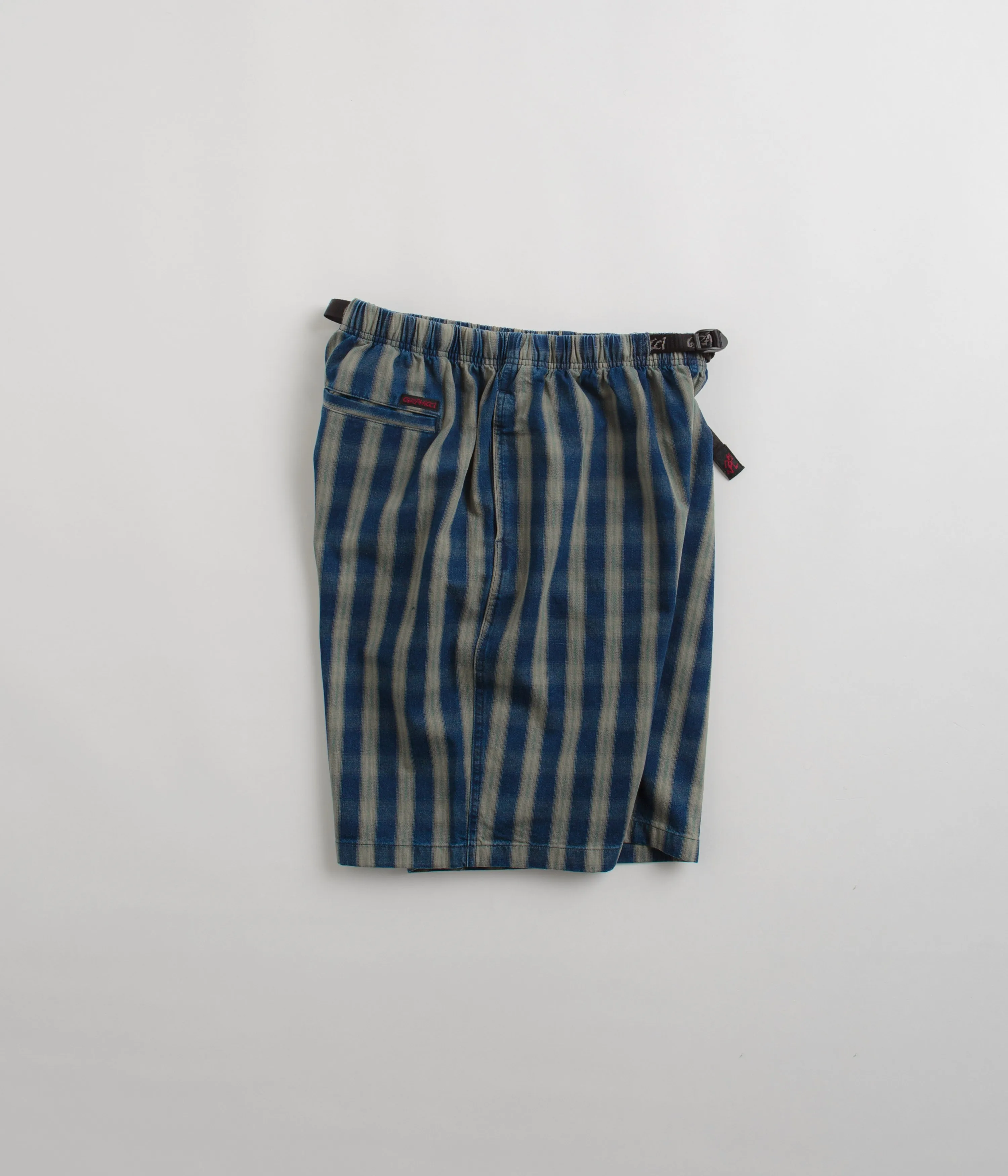 Gramicci OG Yarn Dye Shadow Plaid Jam Shorts - Blue Gramicci