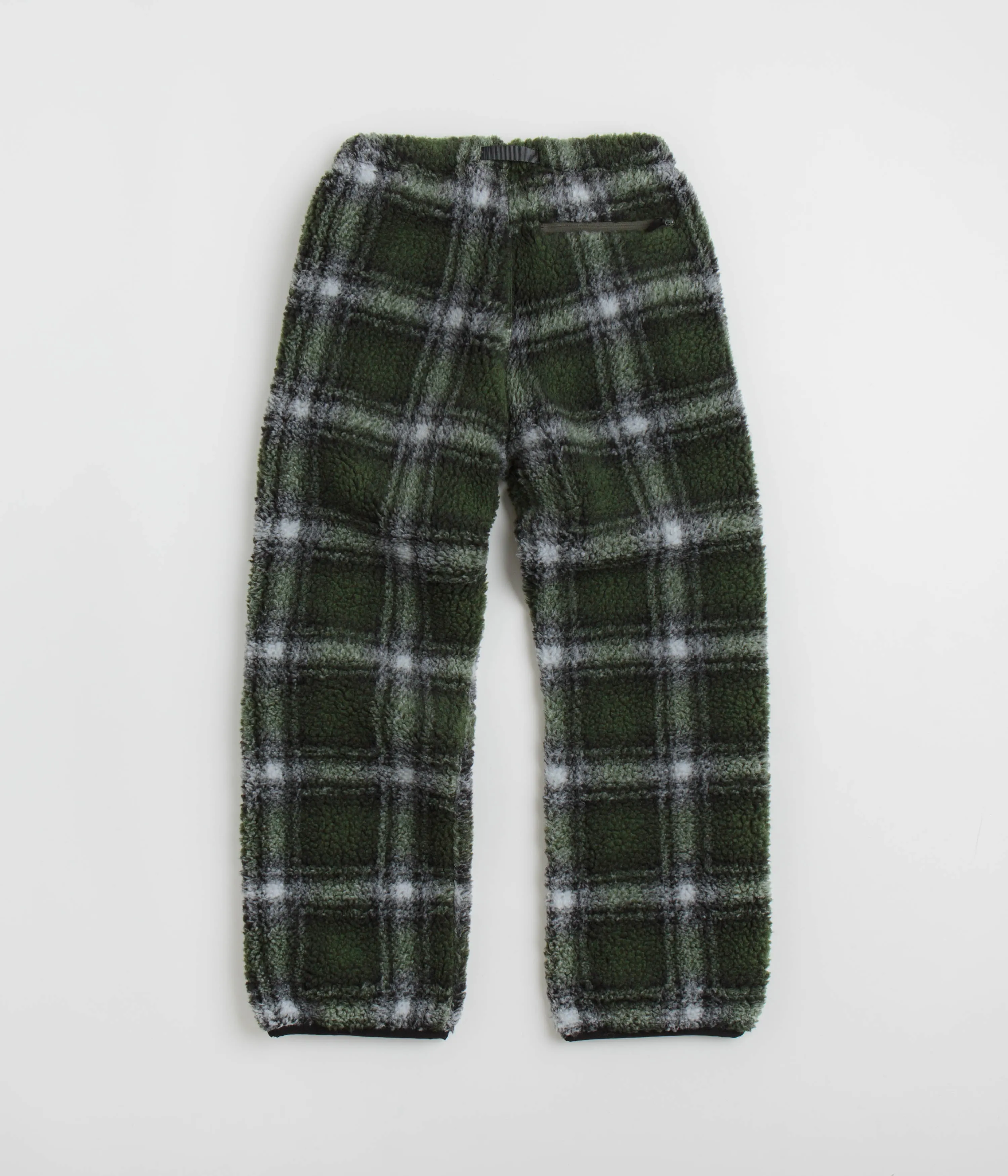 Gramicci Shadow Plaid Sherpa Pants - Olive Shadow Plaid Gramicci