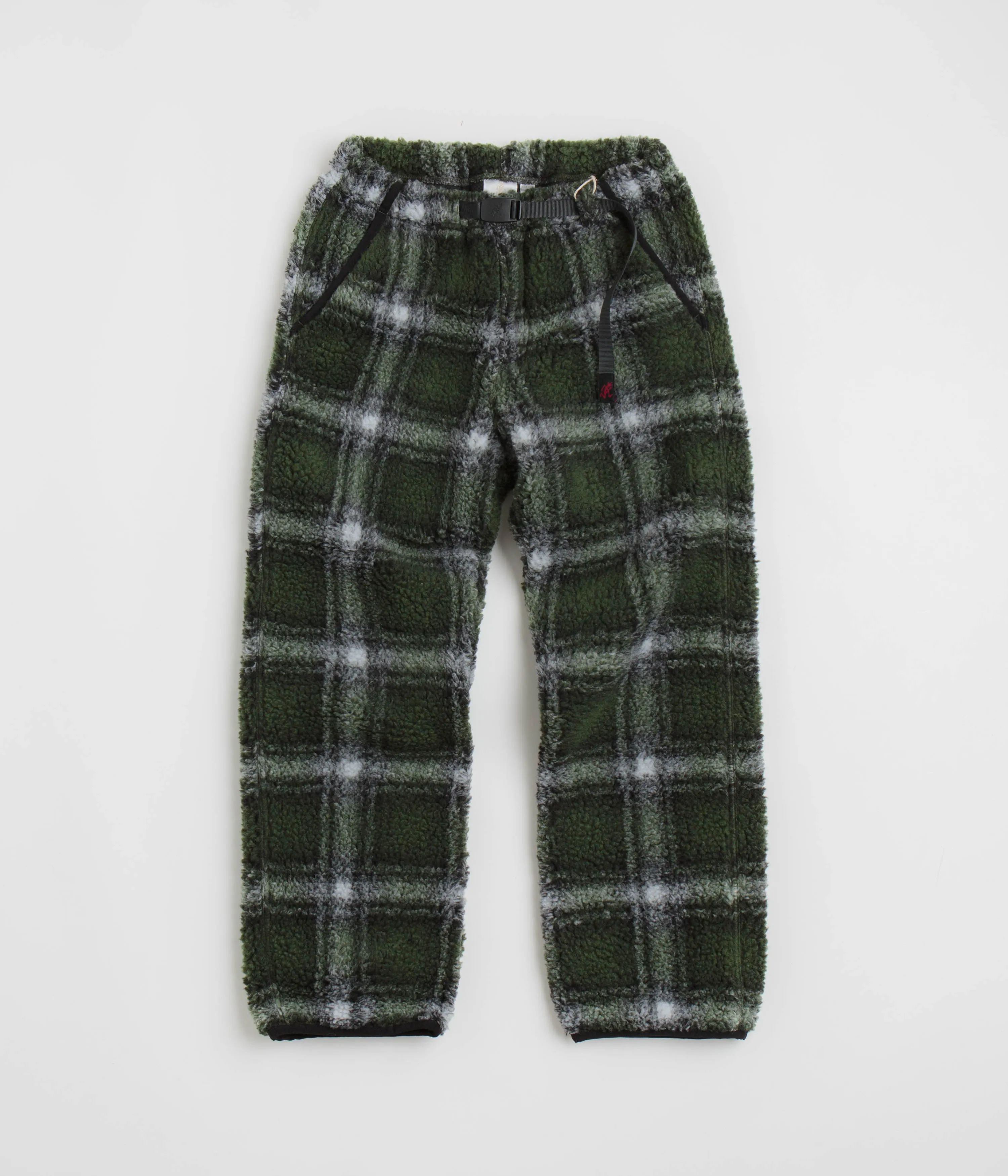 Gramicci Shadow Plaid Sherpa Pants - Olive Shadow Plaid Gramicci